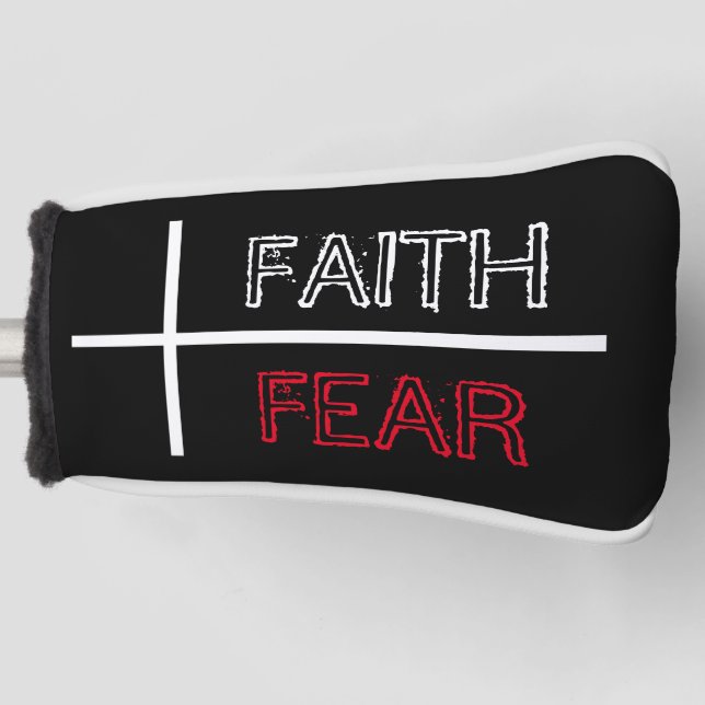 Glaube über Angst Christliches Kreuz Golf Headcover (Vorderseite)
