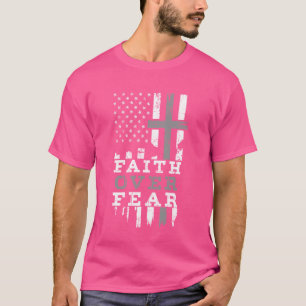 Glaube über Angst Christliches Kreuz T-Shirt Jesus