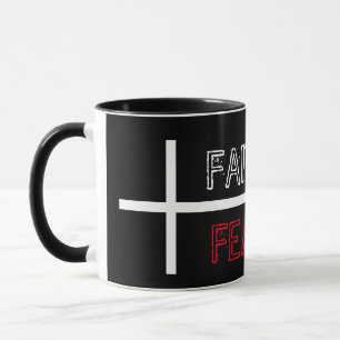Glaube über Angst Christliches Kreuz Tasse
