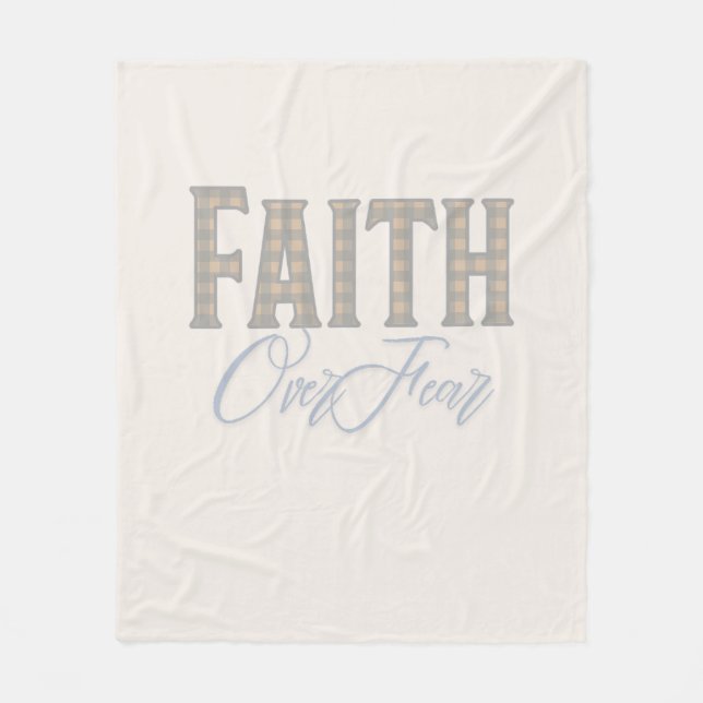 Glaube Über Angst Christliches Typografie-Design Fleecedecke (Vorderseite)