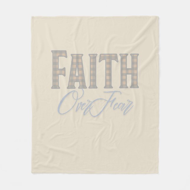 Glaube Über Angst Christliches Typografie-Design Fleecedecke (Vorderseite)