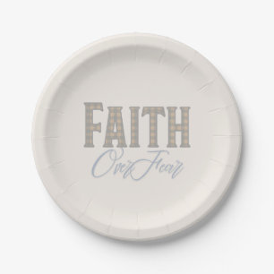 Glaube Über Angst Christliches Typografie-Design Pappteller