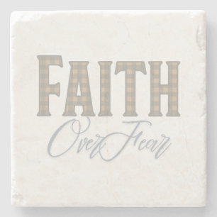 Glaube Über Angst Christliches Typografie-Design Steinuntersetzer