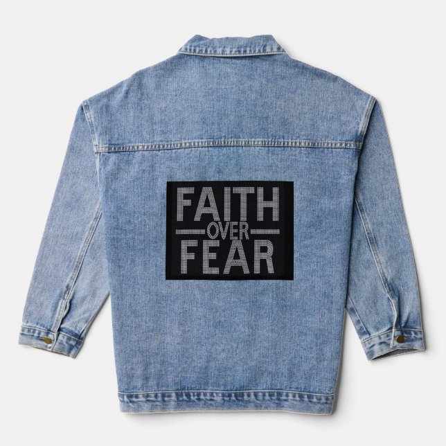 Glaube über Angst Denim Jacket Jeansjacke (Rückseite)