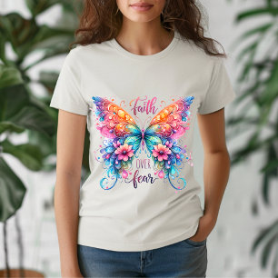 Glaube Über Angst Farbige Schmetterling IllustraT- Tri-Blend Shirt