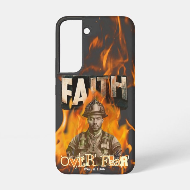 Glaube über Angst Feuerwehrmann Christlicher Glaub Samsung Galaxy Hülle (Rückseite)