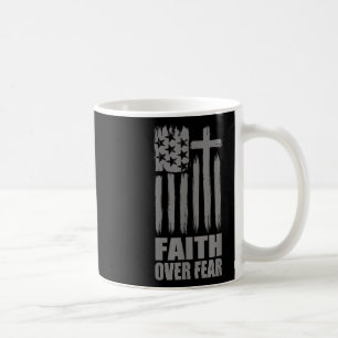 Glaube über Angst Gebet Amerika Stolz Uns Flagge A Kaffeetasse