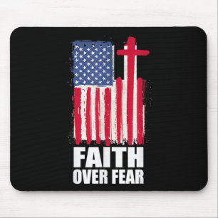 Glaube Über Angst Gebet Amerika Stolz Uns Flagge A Mousepad