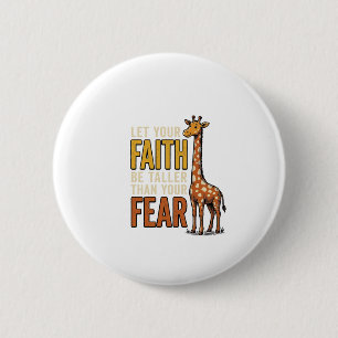 Glaube Über Angst Giraffe Vintage Christliches T-S Button