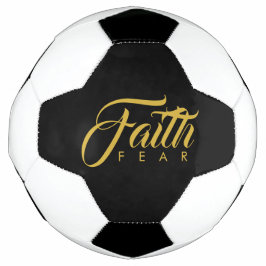 Glaube über Angst Gold und schwarze Grafik Fußball