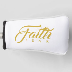 Glaube über Angst Gold und Weiß Golf Headcover