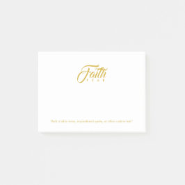 Glaube über Angst Gold und Weiß Post-it Klebezettel