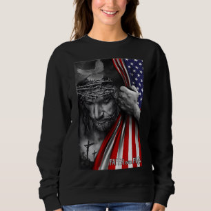 Glaube über Angst Gott Jesus Christliche Flagge Fu Sweatshirt