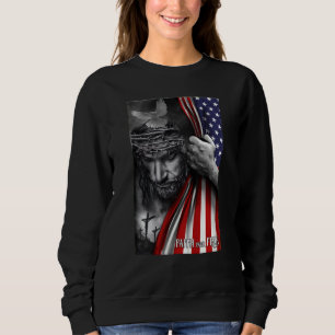 Glaube über Angst Gott Jesus Christliche Flagge Sweatshirt