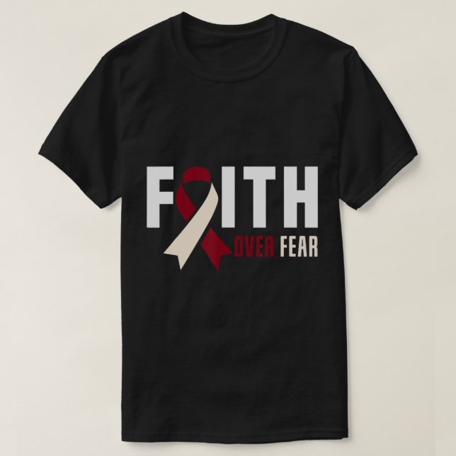 Glaube über Angst Gott Throat Oraler Kopf & Nacken T-Shirt (Design vorne)