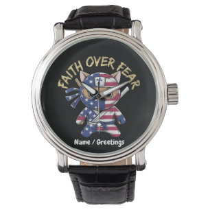 Glaube über Angst Inspiration Christlich angepasst Armbanduhr
