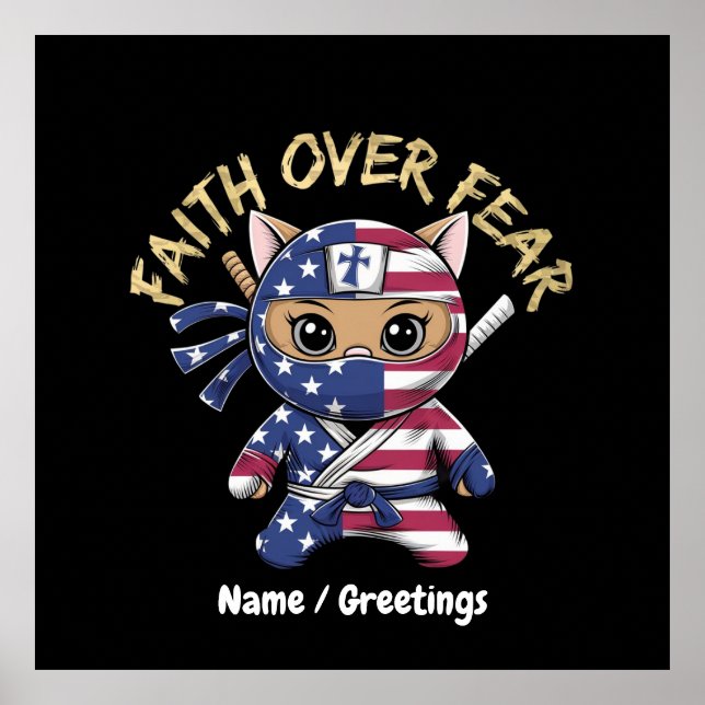 Glaube über Angst Inspiration Christlich angepasst Poster (Vorne)