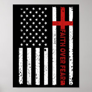 Glaube Über Angst Jesus Christliches Kreuz Gott Bi Poster