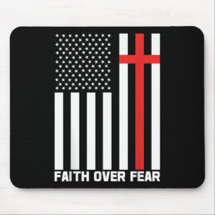 Glaube Über Angst Jesus Christliches Kreuz Gott Gl Mousepad