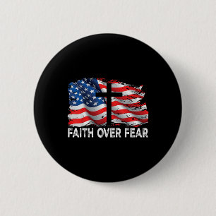 Glaube über Angst Jesus Christliches Kreuz Uns Fla Button