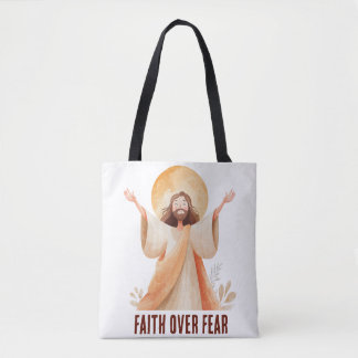 Glaube Über Angst Jesus Christliches T-Shirt Tasche
