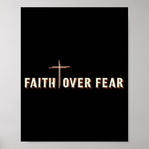 Glaube über Angst Jesus Kreuz Christliches Grafikd Poster