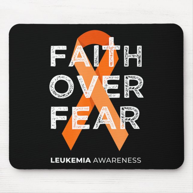 Glaube über Angst Kampf Leukämie Bewusstsein Orang Mousepad (Vorne)