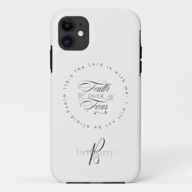 Glaube über Angst Personalisiert Motivierend Case-Mate iPhone Hülle (Rückseite)