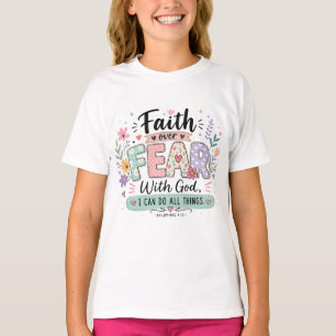 Glaube über Angst Philipper 4:13 Kinder T-Shirt