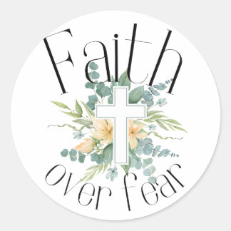 Glaube über Angst Runder Aufkleber