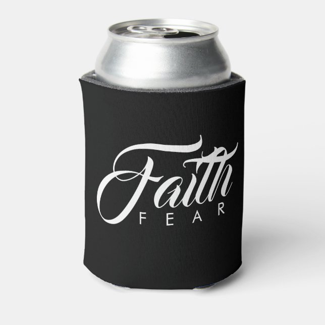 Glaube über Angst schwarz Dosenkühler (Kanne Rückseite)