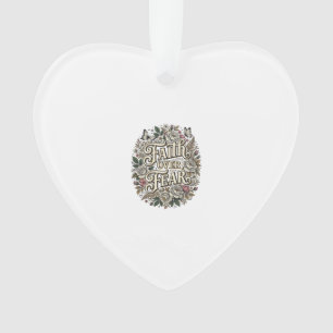 Glaube Über Angst Vintage Floral Schmetterling Ornament