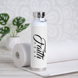 Glaube über Angst Weiß Trinkflasche