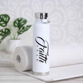 Glaube über Angst Weiß Trinkflasche