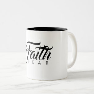 Glaube über Angst Weiß Zweifarbige Tasse