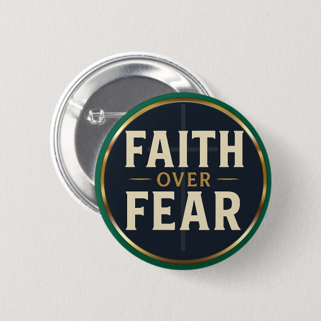 Glaube Überwindet Angst Furchtloses Christliches Z Button (Vorne & Hinten)