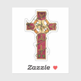 Glaube und Erbe - keltisches Kreuz Aufkleber
