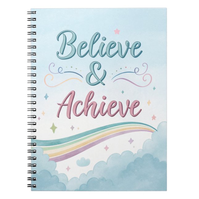 Glaube und Erfolge Journal - Aquarellfarben Inspir Notizblock (Vorderseite)