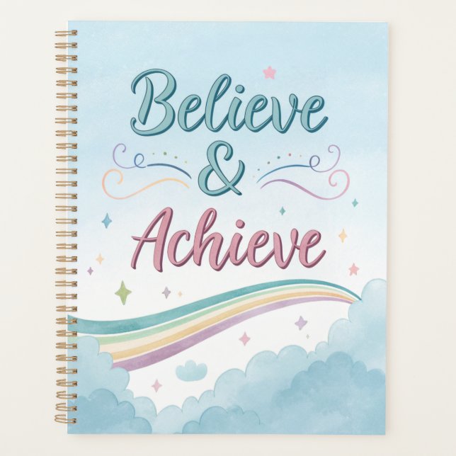 Glaube und Erfolge Journal - Aquarellfarben Inspir Planer (Vorderseite)