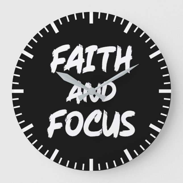 Glaube und Fokus - Christliches Erfolgsspiel Große Wanduhr (Vorderseite)