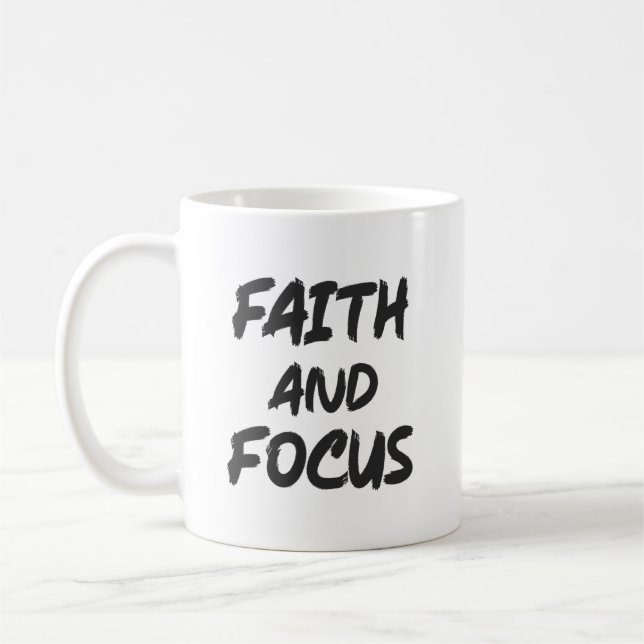 Glaube und Fokus - Christliches Erfolgsspiel Kaffeetasse (Links)