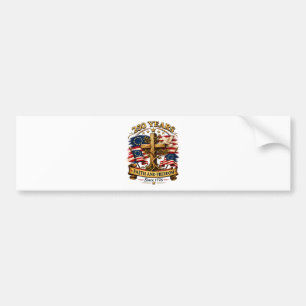 Glaube und Freiheit 250 Jahre Patriotisches Kreuz Autoaufkleber