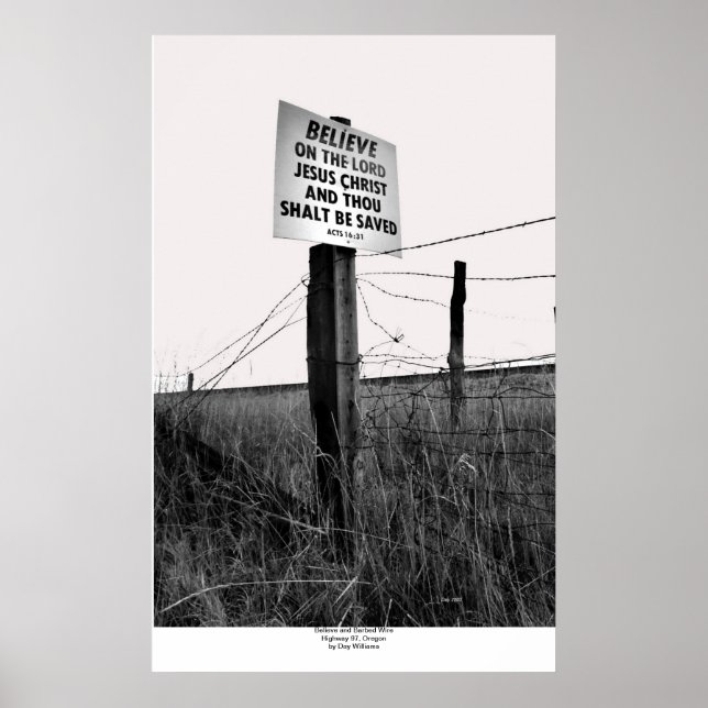 Glaube und gegrillte Draht, Autobahn 97, Oregon Poster (Vorne)
