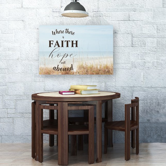 Glaube und Hoffnung Zitat Strand Inspiration Poster (Poster with inspirational quote and beach scene.)