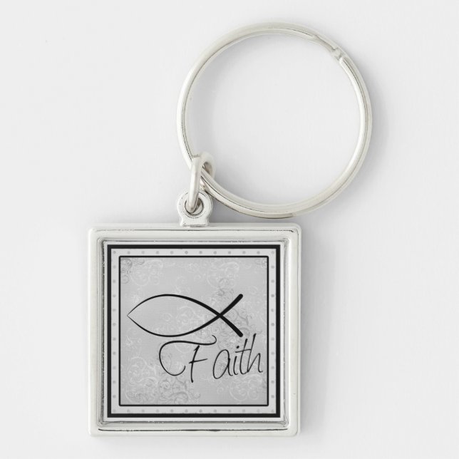 Glaube und Jesus-Fische (Ichthus) Schlüsselanhänger (Vorne)