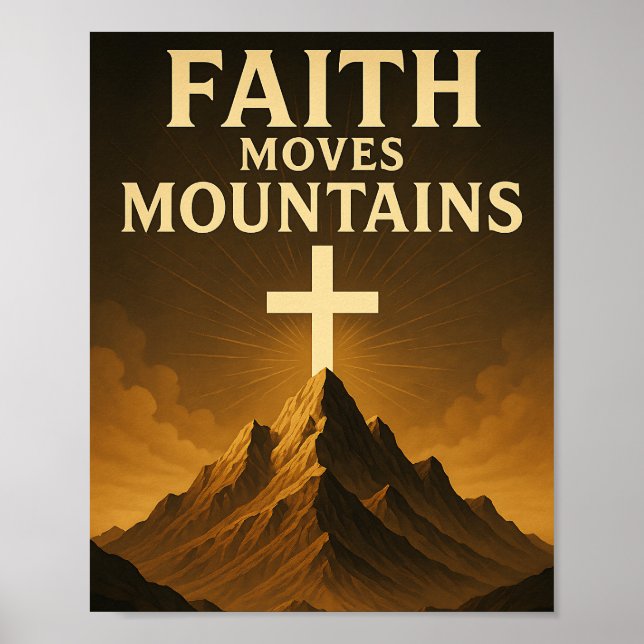 Glaube versetzt Berge Christlich Poster (Vorne)