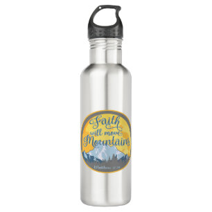 Glaube versetzt Berge Christliches Design Edelstahlflasche