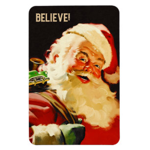 Glaube! Vintage Weihnachtsmann Weihnachtsgeschenk Magnet