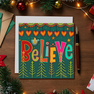 Glaube Volksherzen Weihnachtskarte Feiertagskarte