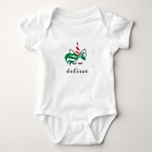 Glaube Weihnachten Einhorn Baby Strampler